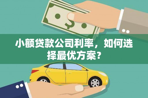 桦川小额贷款公司利率，如何选择最优方案？
