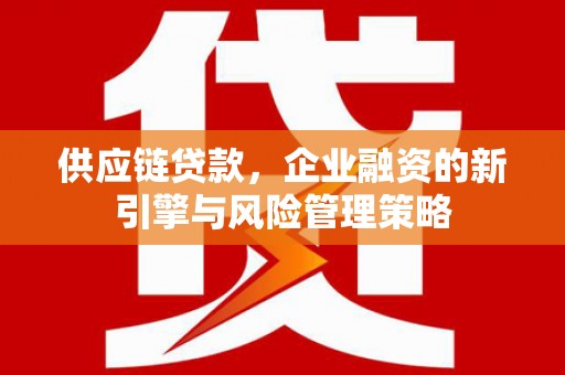 桦川供应链贷款，企业融资的新引擎与风险管理策略