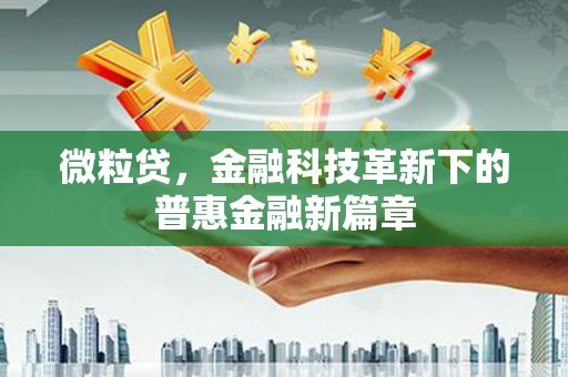 桦川微粒贷，金融科技革新下的普惠金融新篇章