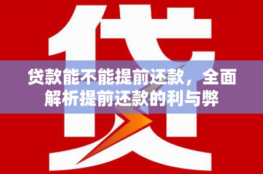 桦川贷款能不能提前还款，全面解析提前还款的利与弊