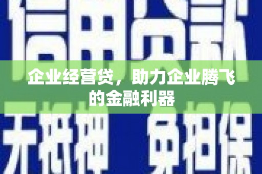 桦川企业经营贷，助力企业腾飞的金融利器